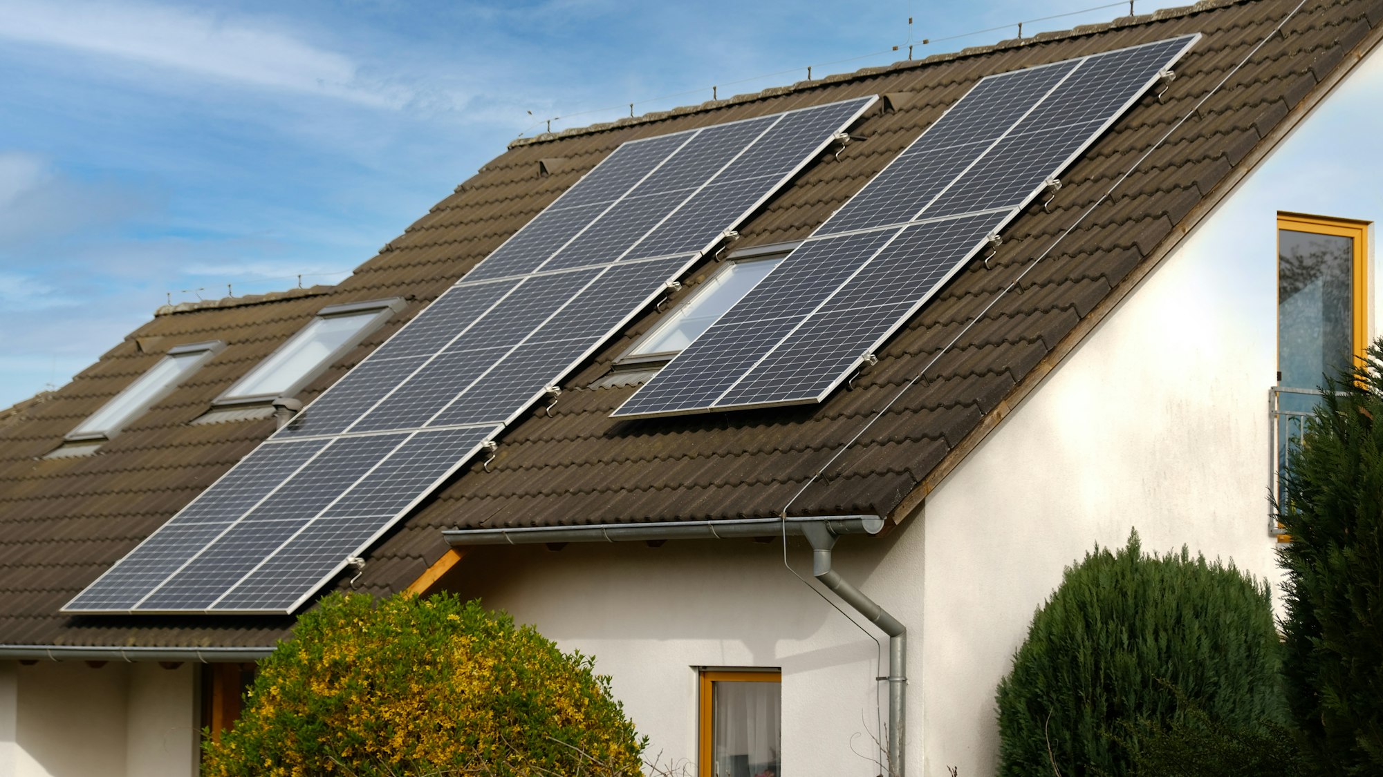 Home solar panel. Alternative energy for house.